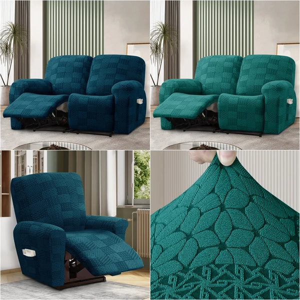 Elastischer Bezüge für 1-2-Sitzer Relaxsessel Jacquard Sofabezug Stretch Spandex Lazy Boy Sesselbezüge Möbelschutzhülle