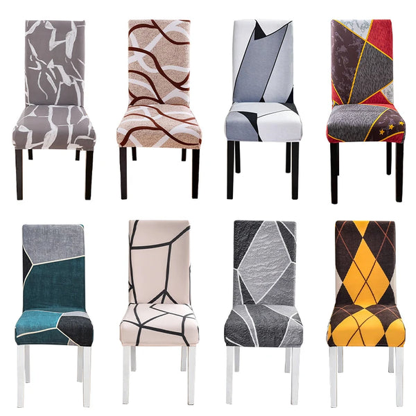 Spandex-Stretch-Stuhlsitzbezüge Stuhlhussen Elastischer Geometrischer Stuhlbezug