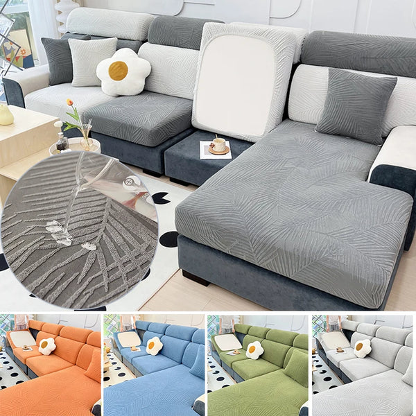 Wasserdichter Jacquard Sofa Sitzkissenbezüge Rutschfest Für Wohnzimmer L-förmiges Sofakissen Schonbezug Anti-Kratzschutz Für 1/2/3/4- Sitzer Couch