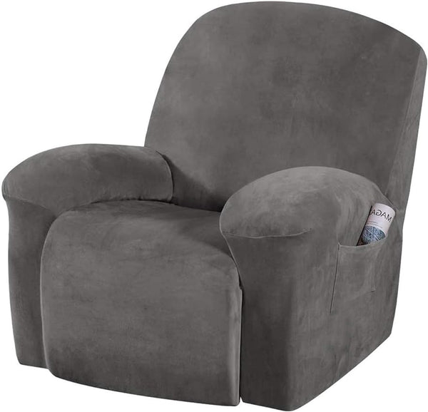 Samt-Optisch Stretchhusse für Relaxsessel Sesselbezug Komplett Sesselschoner Elastisch Bezug für Liege Sessel