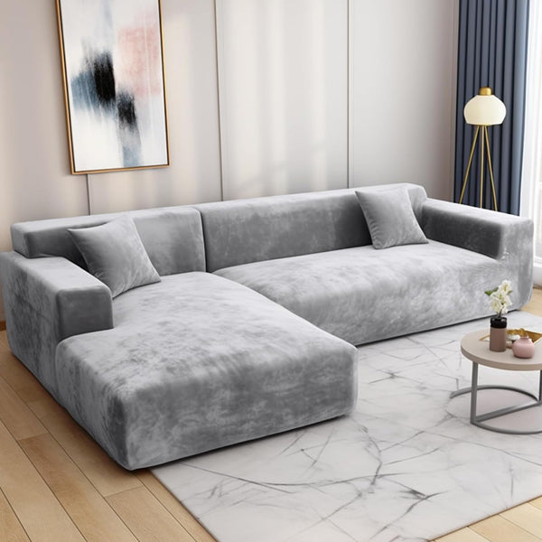 Sofabezug Ecksofa L Form Stretch Plüsch Sofa Überzug Universal Couchbezug Für 1/2/3/4 Sitzer