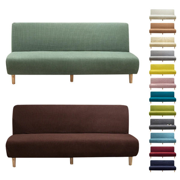Sofa-Bettbezug,klappbarer Sitzbezug Stretch Schlafcouch-Bezüge Armlos Couchschutz