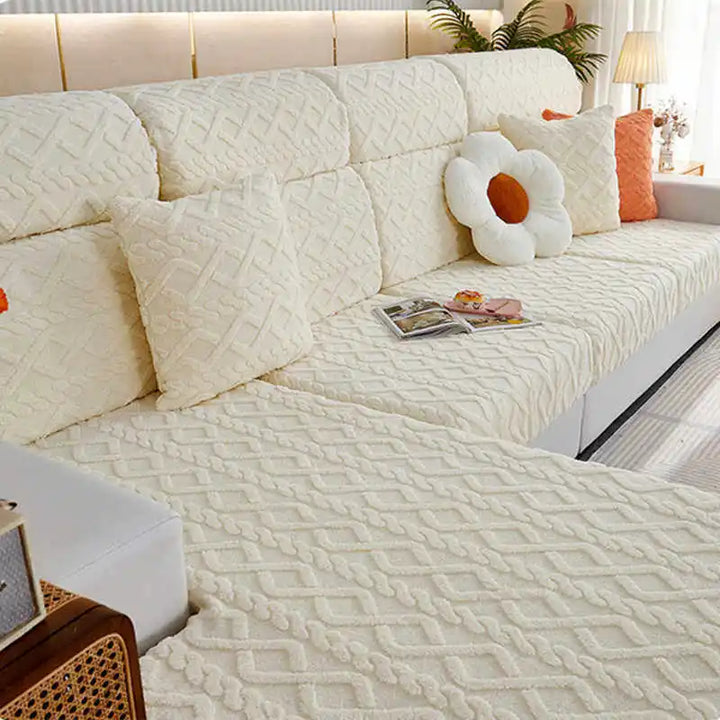 Elastischer Sofakissenbezug Sitzkissenbezüge Aus Baumwollsamt Für Sofa Wohnzimmer Dicker Möbelschutz Couch-Schonbezug