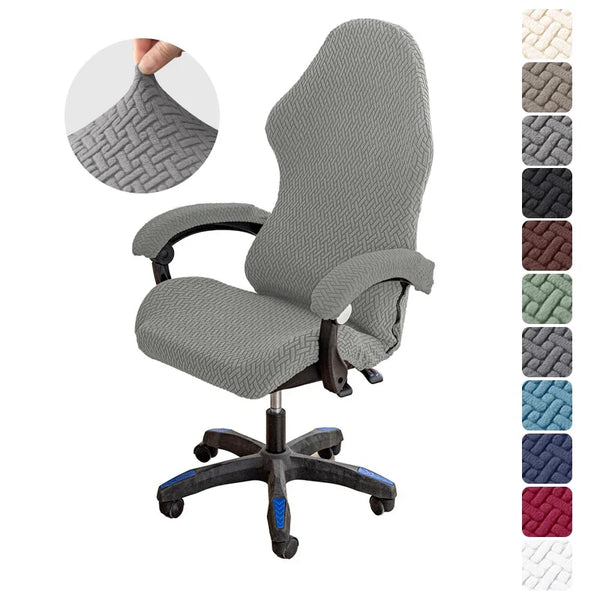 Elastischer Gaming-Stuhlbezug Jacquard Bezug Für Computer Bürostuhlbezüge Einfarbiger Spandex-Stuhlschutz Mit Armlehnenbezug