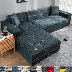 Elastischer Sofabezug L-Form für Wohnzimmer