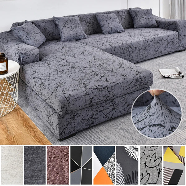 Elastische Ecksofabezüge Für Wohnzimmer Sofabezug Geometrischer Couchbezug Haustiere Eckbezug in L-Form