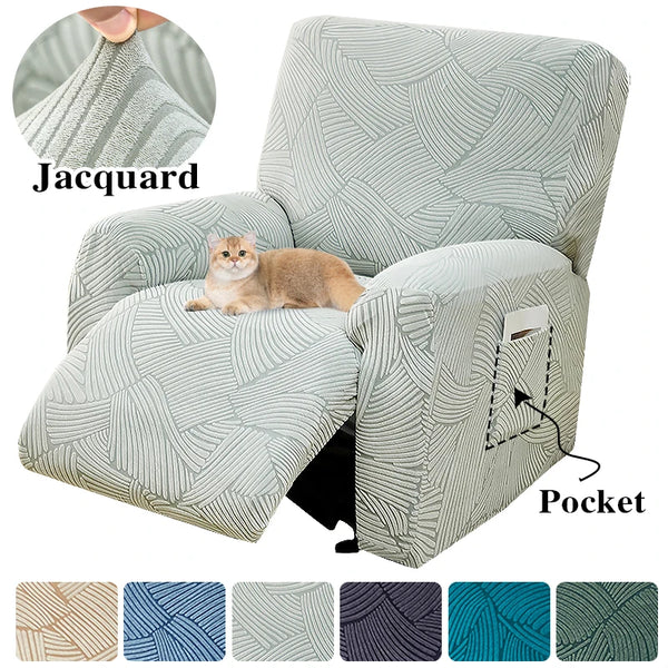 Jacquard Relaxsessel Sesselbezüge 1 Sitzer Stretch Lazy Boy Relax Sesselbezug Rutschfeste Sofabezüge Für Wohnzimmer Waschbar