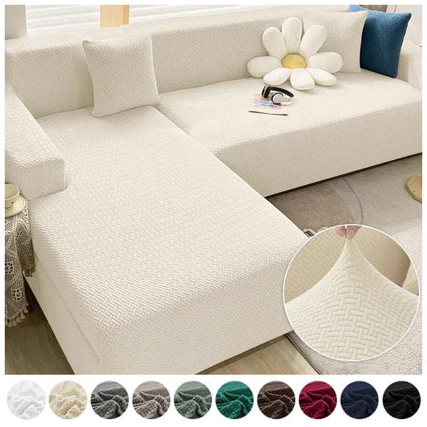 Sofabezug L-Form Massiver Ecksofabezug Aus Elastischem Polarfleece-Stoff Couch-Schonbezug-Schutz Für Ecksofa