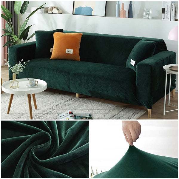 Sofabezüge Aus Samtstoff Für Wohnzimmer Dehnbar Weich Hochwertig Für 1/2/3/4 Sitze Moderne Sesselbezüge
