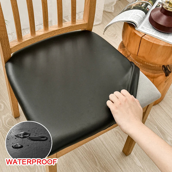 Quadratischer Stuhlkissenbezug Aus PU-Leder Wasserdicht Für Küche Und Esszimmer Abnehmbarer Sitzbezug Für Esszimmerstühle