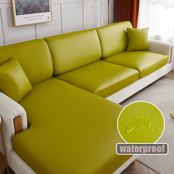 Wasserdichter PU Leder Sofa-Sitzbezug Stretch Sitzkissenbezüge Möbelschutz 15 Einfarbige Farben