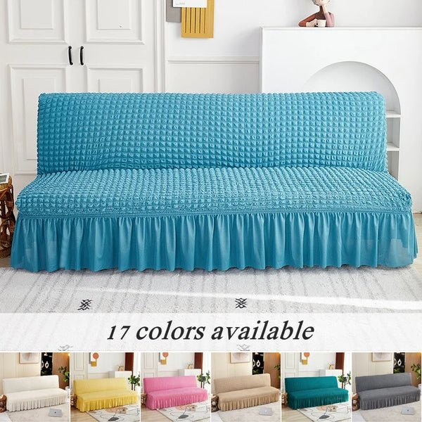 Einfarbiger Schlafcouch-Bezüge Armloser Sofa Bett Rockbezug Aus Elastischem Jacquard Couchbezüge Klappbarer Schutz