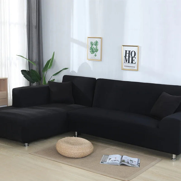 Einfarbiger Elastischer Sofabezüge Für U-Form Schnitt Eck Chaiselongue Sofa Strecken Couchbezug Schonbezüge