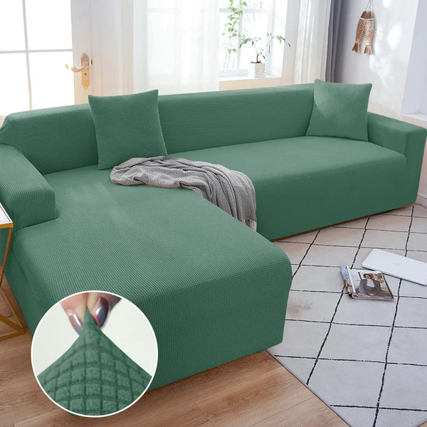 Einfarbige Elastische Sofabezüge Für Wohnzimmer Schonbezug Sessel Couch-Bezug Ecksofa-Schutz in L-Form