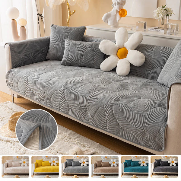 Einfarbige Sofaüberwürfe Aus Jacquard Schnitt Waschbar Couchkissen Handtuch Bezug Rutschfester Sitzschutz Aus Weichem Plüsch
