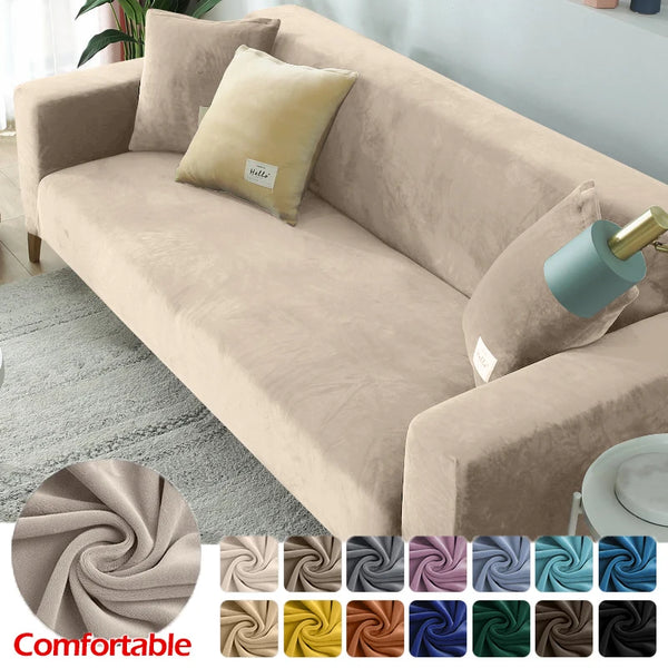 Elastische Samt Sofabezüge Für 1/2/3/4 Sitze Solider Couchbezug Sofabezug Schutz Bankbezüge